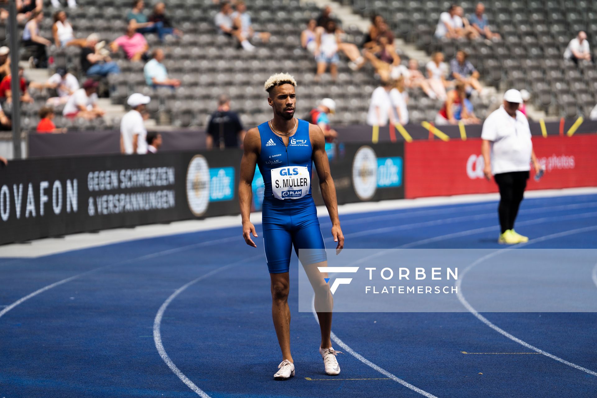 Steven Mueller (LG OVAG Friedberg-Fauerbach) waehrend der deutschen Leichtathletik-Meisterschaften im Olympiastadion am 26.06.2022 in Berlin